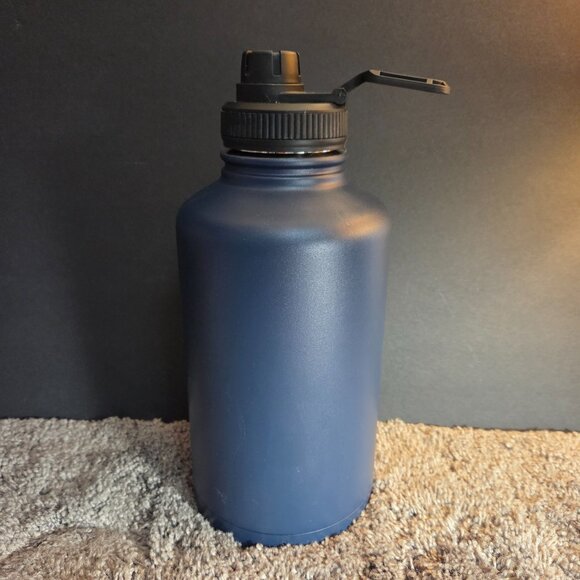 Blue Powder Coated Stainless Steel Insulated Water Bottle 64 oz Half Gallon - Picture 2 of 5